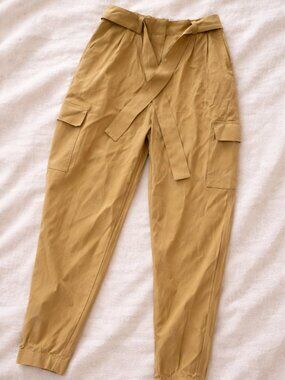 Nine West Utility Pants High Rise Tan Tapered Size S NWT